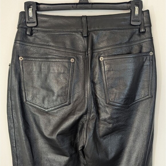 Vintage Maxima Wilsons Black Genuine Leather Straight Leg Pants Women's Size 6 - Picture 5 of 9